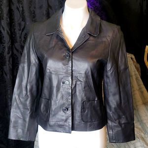 EXCELLED PETITIE LEATHER JACKET